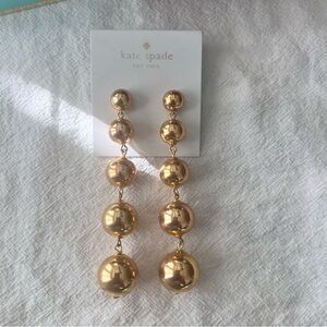 Kate Spade - Gold Ball Dangle Earrings, NWT, with Dust Bag and Box